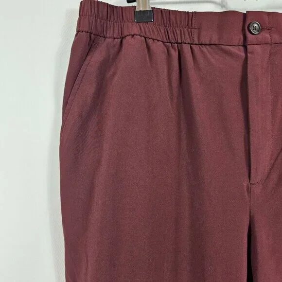 Banana Republic Lightweight Pants In Burgundy - Size L - Picture 3 of 8